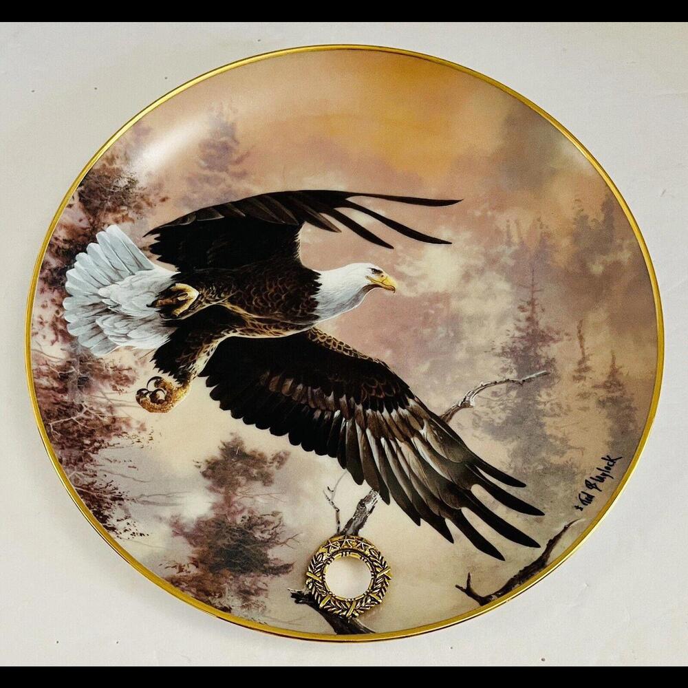 Collectible Plate "Treetop Landing" by Ted Bldylock, The Franklin Alaskan - Picture 3 of 8